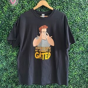 My Community is Gated Funny Black Graphic T-shirt Sz XL